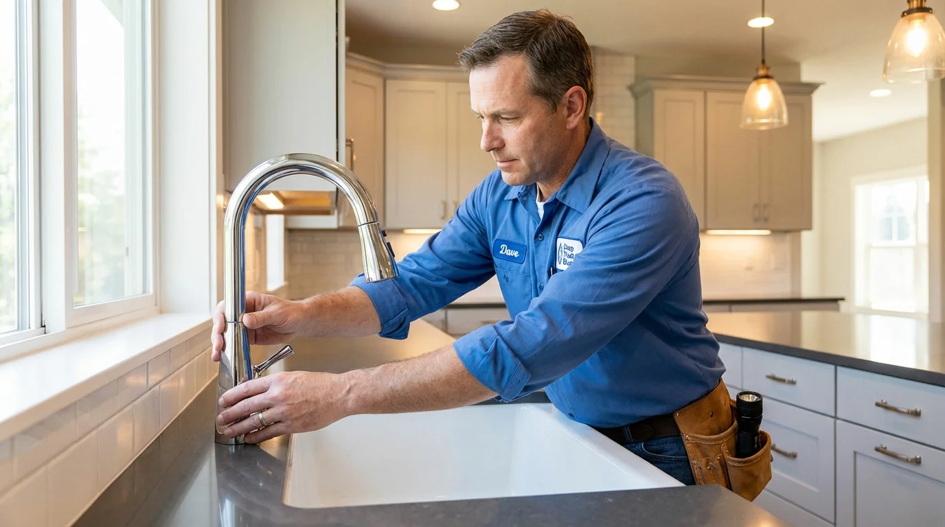 Kitchen faucet installation by Johns Plumbing LLC in East Islip